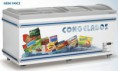 Expositor Ilha Skin Condenser Dupla Ação - Congelados ou Resfriados Curvo Reto Deslizante - Colarinho em ABS